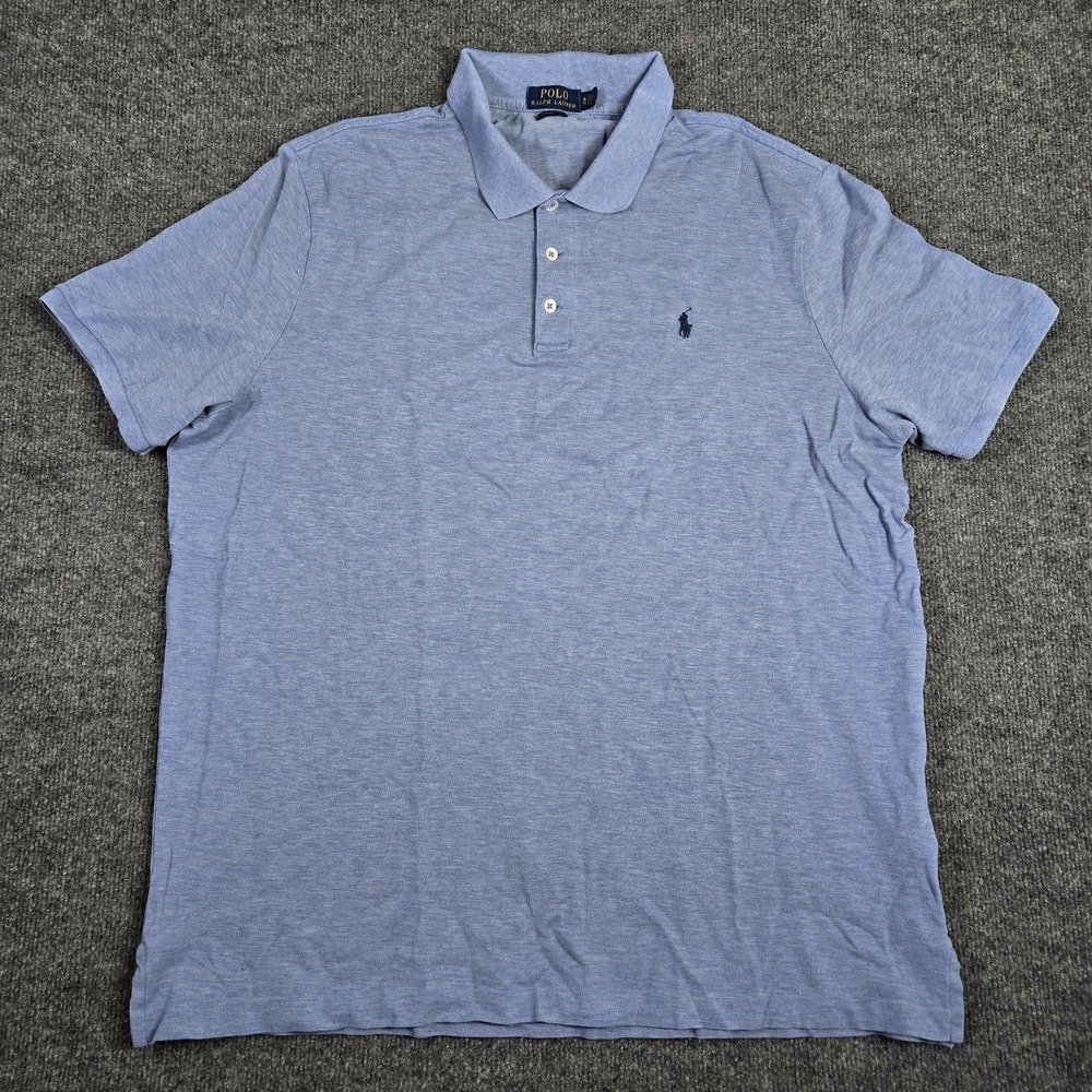 Polo Ralph Lauren Polo Men XL Classic Fit Blue Stretch Pony Logo Short Sleeve